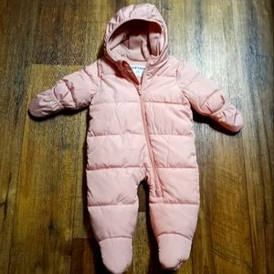 Girls Sz 3-6 mths Old Navy Lightweight Puffer All In One Winter Suit